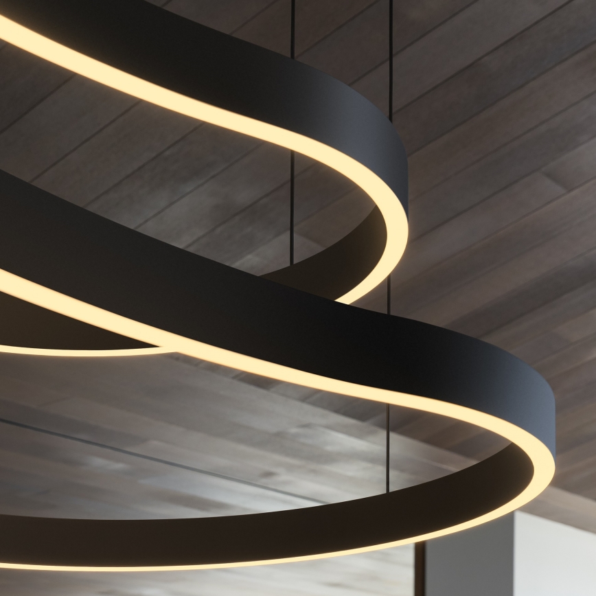 Ideal Lux - Lampadario LED a sospensione con filo WAVES LED/37W/230V CRI 90 nero