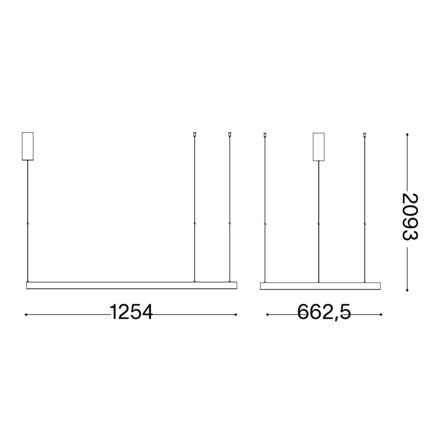Ideal Lux - Lampadario LED a sospensione con filo WAVES LED/45W/230V CRI 90 ottone