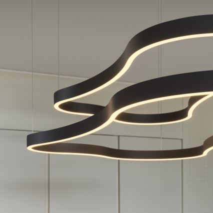 Ideal Lux - Lampadario LED a sospensione con filo WAVES LED/54W/230V CRI 90 nero