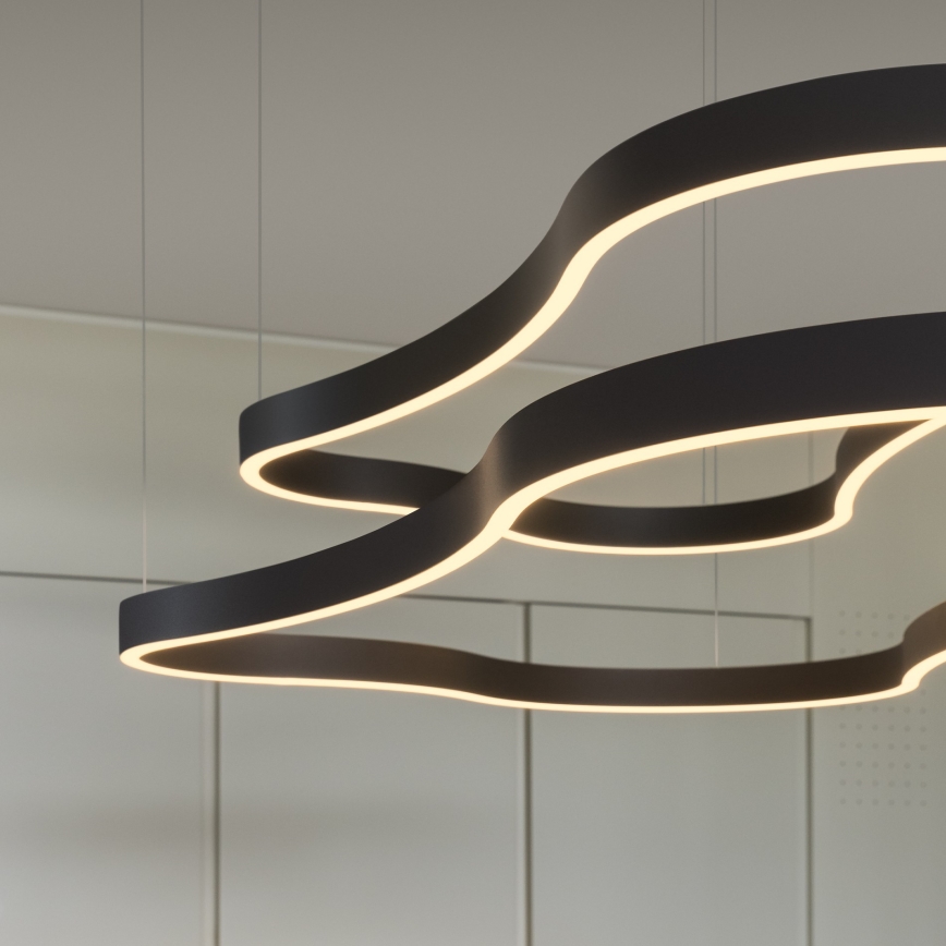 Ideal Lux - Lampadario LED a sospensione con filo WAVES LED/54W/230V CRI 90 nero
