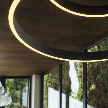 Ideal Lux - Lampadario LED a sospensione con filo WAVES LED/54W/230V CRI 90 nero