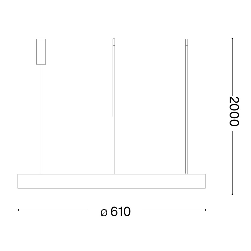 Ideal Lux - Lampadario LED a sospensione GEMINI LED/47W/230V 2700K Ø 61 cm CRI 90 bianco