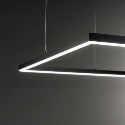 Ideal Lux - Lampadario LED sospeso a cavo ORACLE SLIM LED/44W/230V 3000K CRI 90 70x70 cm nero
