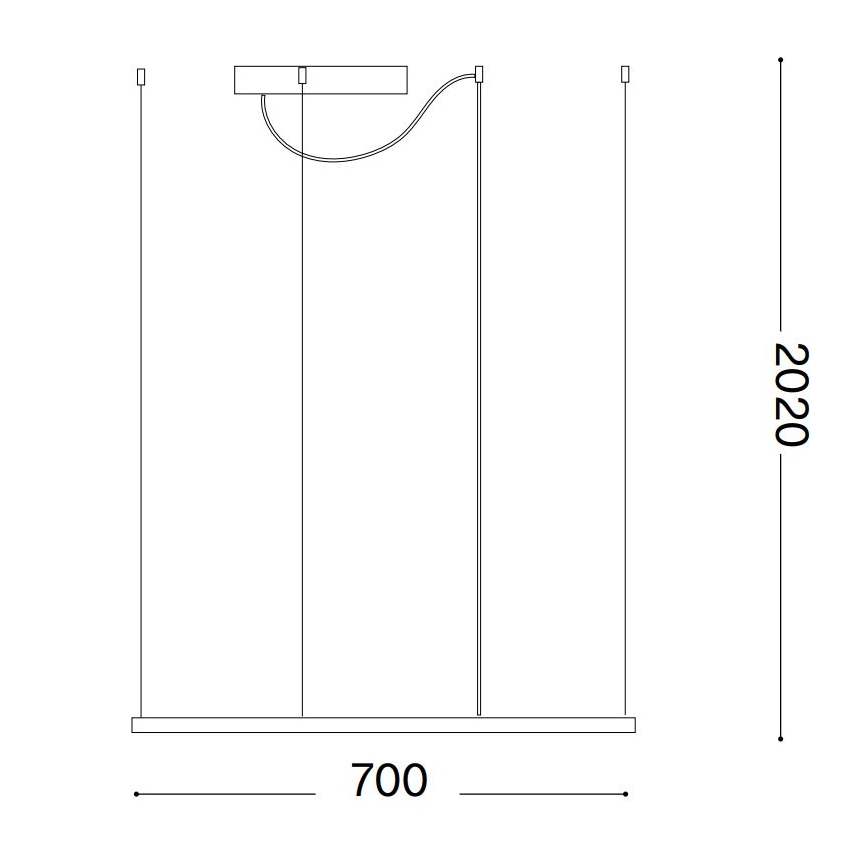Ideal Lux - Lampadario LED sospeso a cavo ORACLE SLIM LED/44W/230V 3000K CRI 90 70x70 cm nero