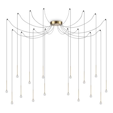 Ideal Lux - Lampadario LED a sospensione su cavi LUCCIOLA 16xLED/16W/230V CRI 90, design a ragno, finitura ottone