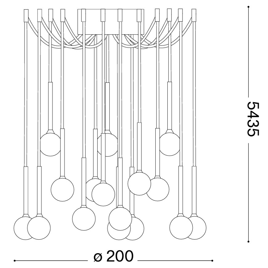 Ideal Lux - Lampadario LED a sospensione su cavi LUCCIOLA 16xLED/16W/230V CRI 90, design a ragno, finitura ottone