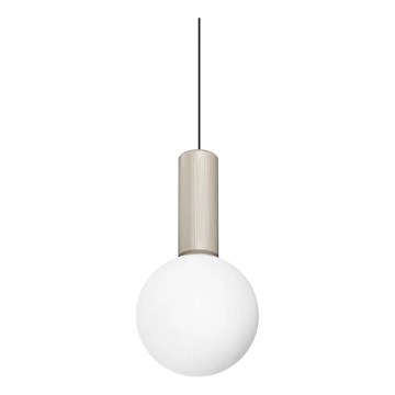 Ideal Lux - Lampadario LED a sospensione su cavo ODEON LED/8W/230V CRI 90 Ø 15 cm beige/bianco