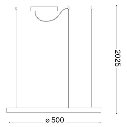 Ideal Lux - Lampadario LED a sospensione con cavo ORACLE SLIM LED/29W/230V 3000K CRI 90 Ø 50 cm dorato