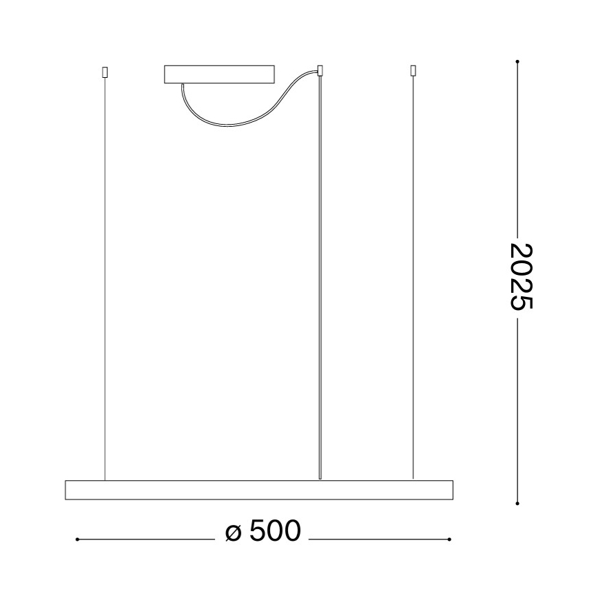 Ideal Lux - Lampadario LED a sospensione con cavo ORACLE SLIM LED/29W/230V 3000K CRI 90 Ø 50 cm dorato