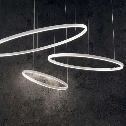Ideal Lux - Lampadario a sospensione su cavo LED ORACLE SLIM LED/37W/230V 3000K CRI 90 Ø 70 cm bianco