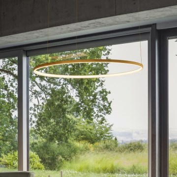 Ideal Lux - Lampadario LED a sospensione su cavo ORACLE SLIM LED/37W/230V 4000K CRI 90 Ø 70 cm dorato