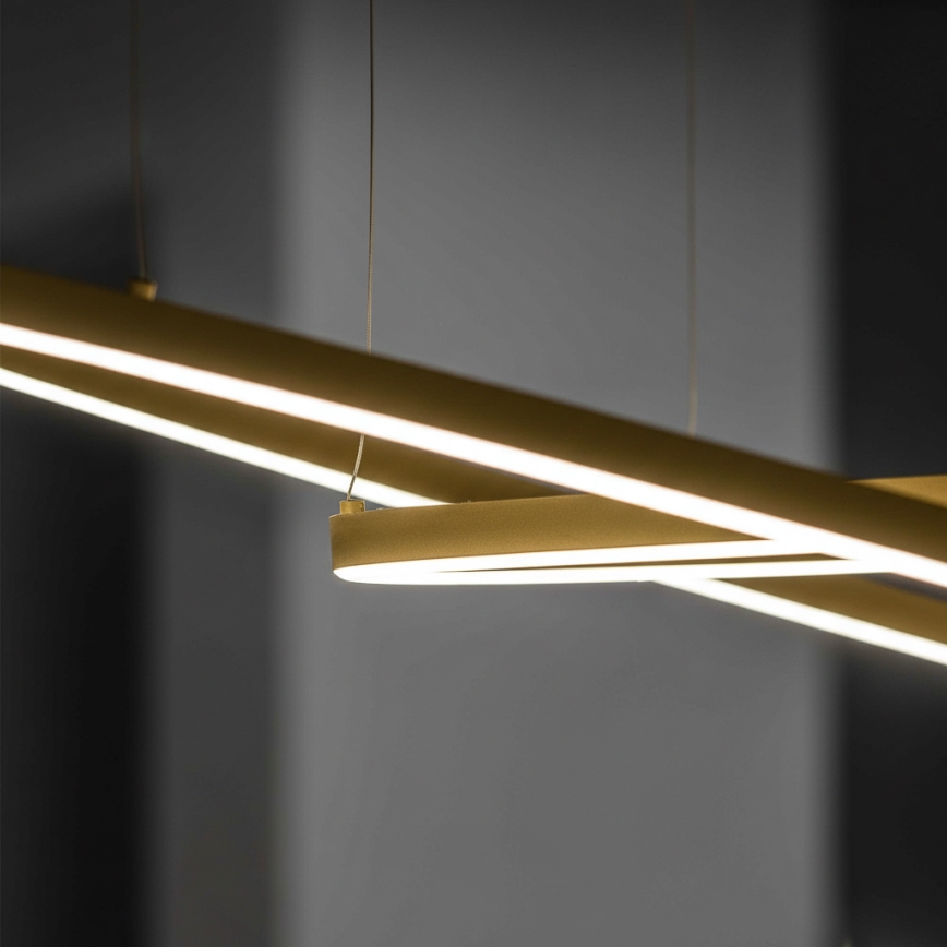Ideal Lux - Lampadario LED a cavo ORACLE SLIM LED/37W/230V 3000K CRI 90 diam. 70 cm dorato