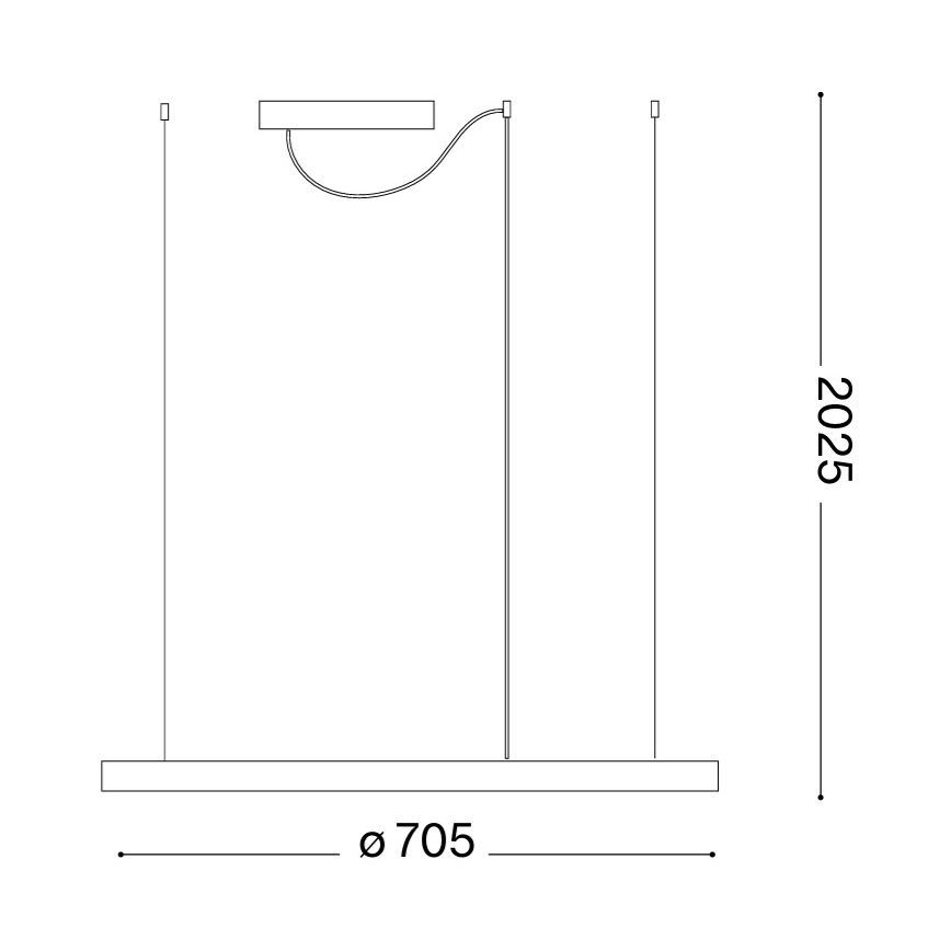 Ideal Lux - Lampadario LED a cavo ORACLE SLIM LED/37W/230V 3000K CRI 90 diam. 70 cm dorato
