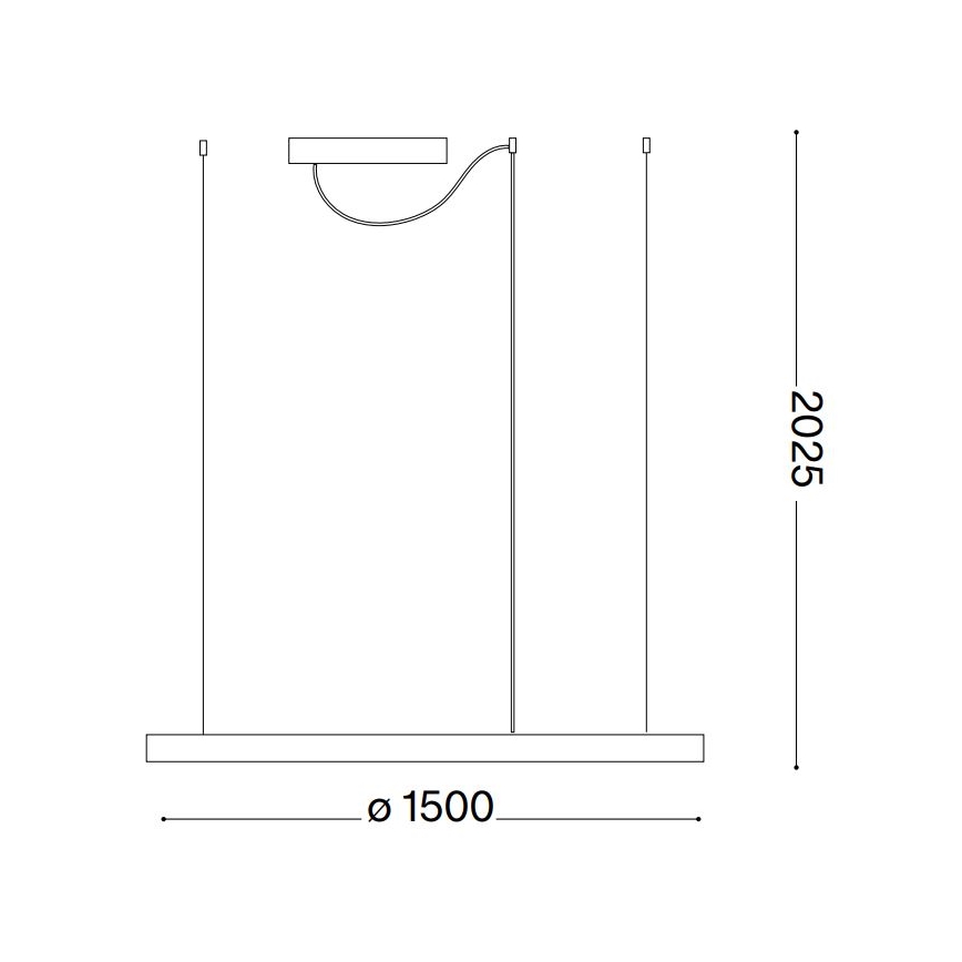 Ideal Lux - Lampada a sospensione con cavo ORACLE SLIM LED/83W/230V 2700K CRI 90 Ø 150 cm bianco