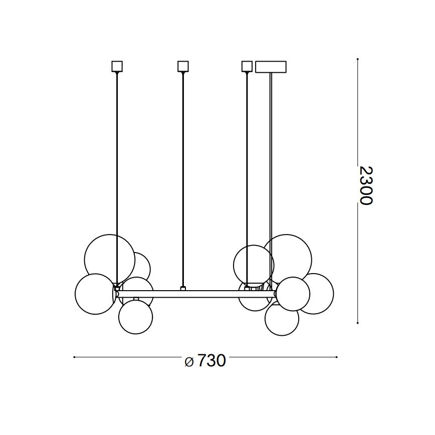 Ideal Lux - Lampadario LED a sospensione su cavo PERLAGE 11xG9/3W/230V Ø 73 cm oro/beige fumé