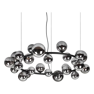 Ideal Lux - Lampadario LED a sospensione su cavo PERLAGE 25xG9/3W/230V 110 cm nero/fumé