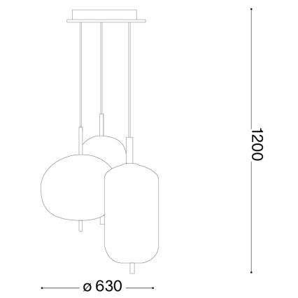 Ideal Lux - Lampadario LED a sospensione su cavo UMILE LED/55W/230V Ø 63 cm CRI 90 ottone/bianco