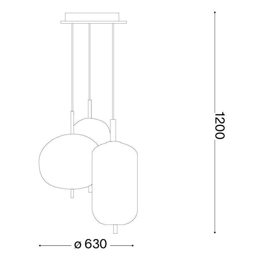 Ideal Lux - Lampadario LED a sospensione su cavo UMILE LED/55W/230V Ø 63 cm CRI 90 ottone/bianco
