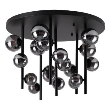 Ideal Lux - Lampadario LED a stelo PERLAGE 18xG9/3W/230V Ø 70 cm nero/nero fumé