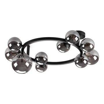 Ideal Lux - Lampadario LED da soffitto PERLAGE 10xG9/3W/230V Ø 70 cm nero/fumé