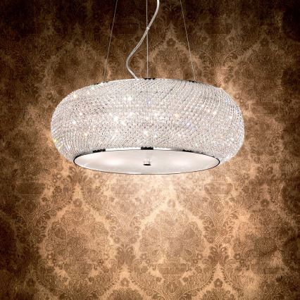 Ideal Lux - Lampadario LED in cristallo su cavo PASHA 14xE14/40W/230V Ø 65 cm cromo lucido