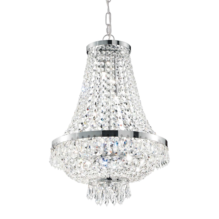 Ideal Lux - Lampadario a sospensione con catena in cristallo LED CAESAR 12xG9/3W/230V Ø 55 cm finitura cromata lucida