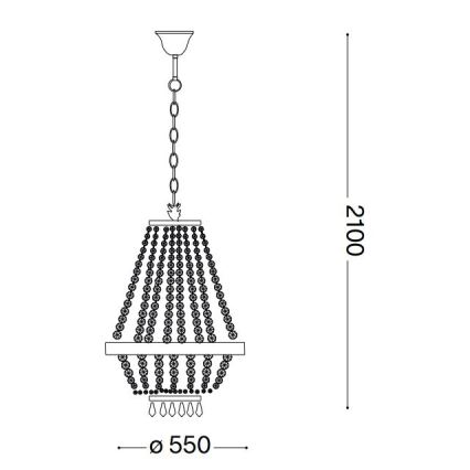 Ideal Lux - Lampadario a sospensione con catena in cristallo LED CAESAR 12xG9/3W/230V Ø 55 cm finitura cromata lucida