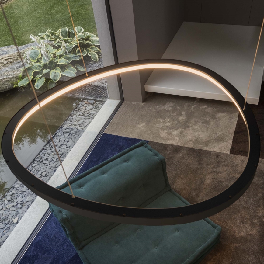 Ideal Lux - Lampadario LED a cavo GEMINI LED/36W/230V 4000K diam. 42,5 cm CRI 90 nero