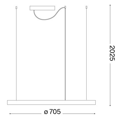 Ideal Lux - Lampadario LED a sospensione su cavo ORACLE SLIM LED/37W/230V 4000K CRI 90 Ø 70 cm dorato