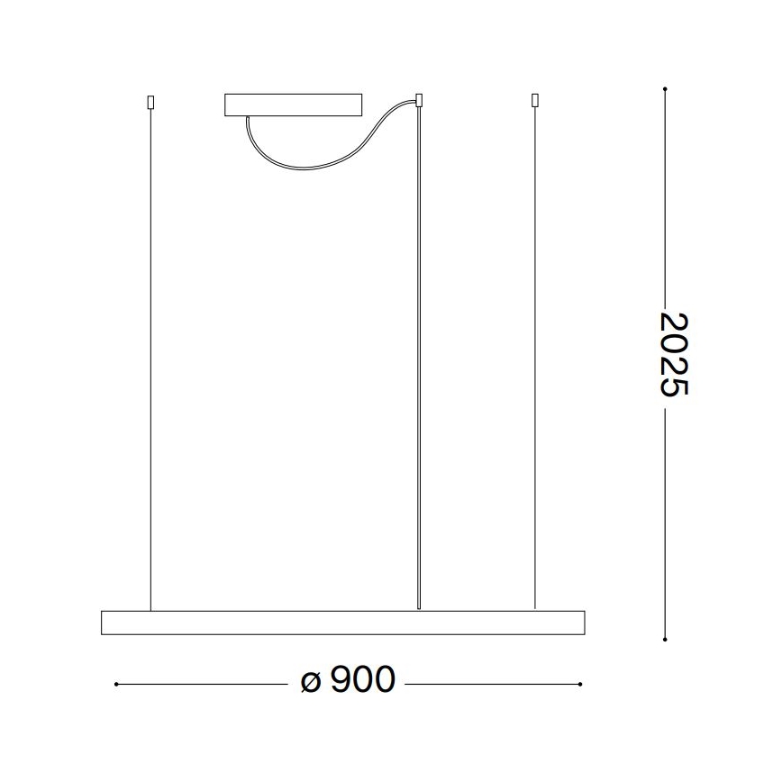 Ideal Lux - Lampada a sospensione LED su cavo ORACLE SLIM LED/53W/230V 2700K IRC 90 Ø 90 cm nero