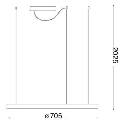 Ideal Lux - Lampadario LED a sospensione ORACLE SLIM LED/37W/230V 2700K CRI 90 diam. 70 cm bianco