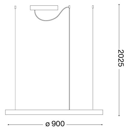 Ideal Lux - Lampadario LED a sospensione con cavo ORACLE SLIM LED/53W/230V 3000K CRI 90 Ø 90 cm oro