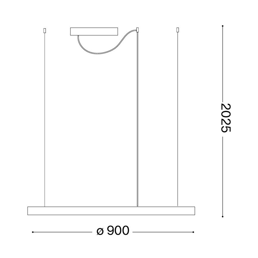 Ideal Lux - Lampadario LED a sospensione con cavo ORACLE SLIM LED/53W/230V 3000K CRI 90 Ø 90 cm oro