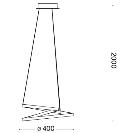 Ideal Lux - Lampadario LED sospeso con cavo OZ LED/38W/230V Ø 40 cm CRI 90 dorato