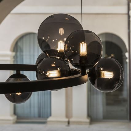 Ideal Lux - Lampadario LED su cavo PERLAGE 11xG9/3W/230V Ø 73 cm nero/nero fumé