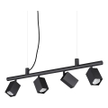 Ideal Lux - Lampadario LED sospeso su cavo DYNAMITE 4xGU10/7W/230V CRI 90 nero