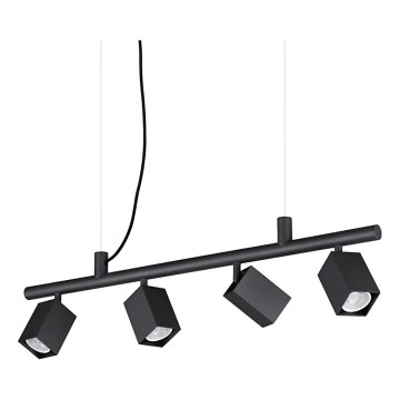 Ideal Lux - Lampadario LED sospeso su cavo DYNAMITE 4xGU10/7W/230V CRI 90 nero