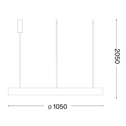 Ideal Lux - Lampadario LED sospeso su cavo GEMINI LED/78W/230V 2700K Ø 105 cm CRI 90 nero