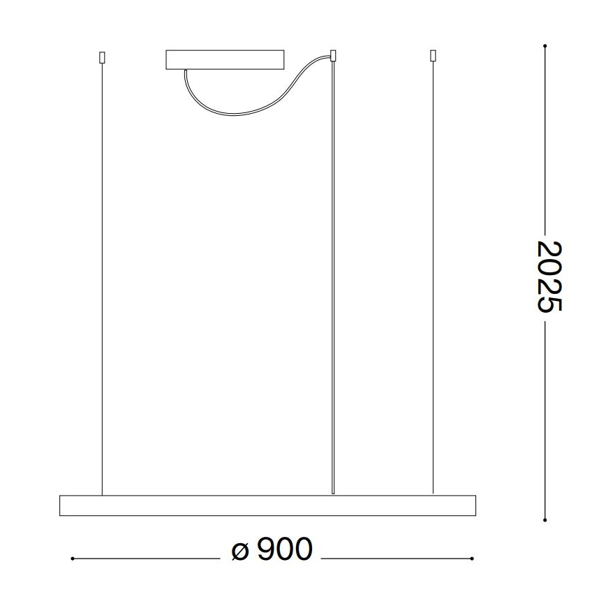 Ideal Lux - Lampadario LED dimmerabile a sospensione su cavo ORACLE SLIM LED/42W/230V 3000K CRI 90 Ø 90 cm bianco
