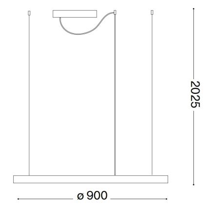 Ideal Lux - Lampadario LED dimmerabile a sospensione su cavo ORACLE SLIM LED/42W/230V 3000K CRI 90 Ø 90 cm bianco