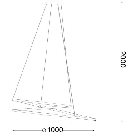 Ideal Lux - Lampadario LED sospeso su cavo OZ LED/75W/230V Ø 100 cm CRI 90, finitura dorata