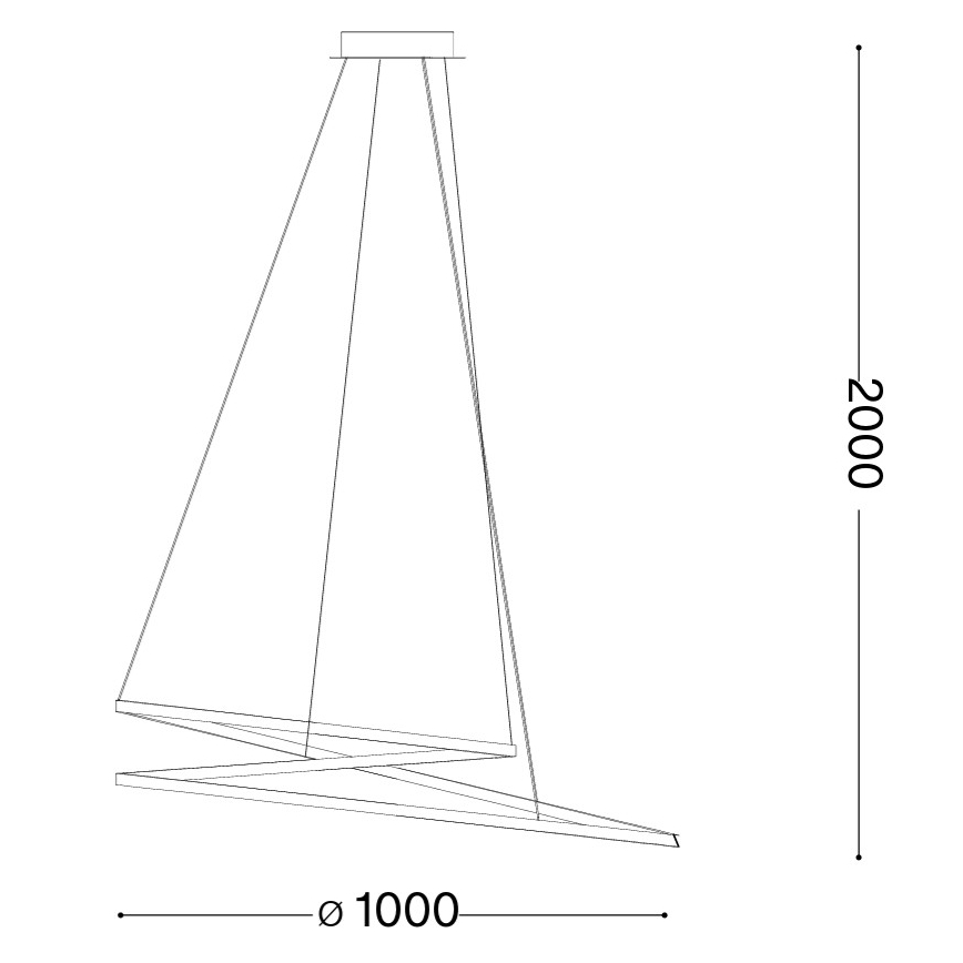 Ideal Lux - Lampadario LED sospeso su cavo OZ LED/75W/230V Ø 100 cm CRI 90, finitura dorata