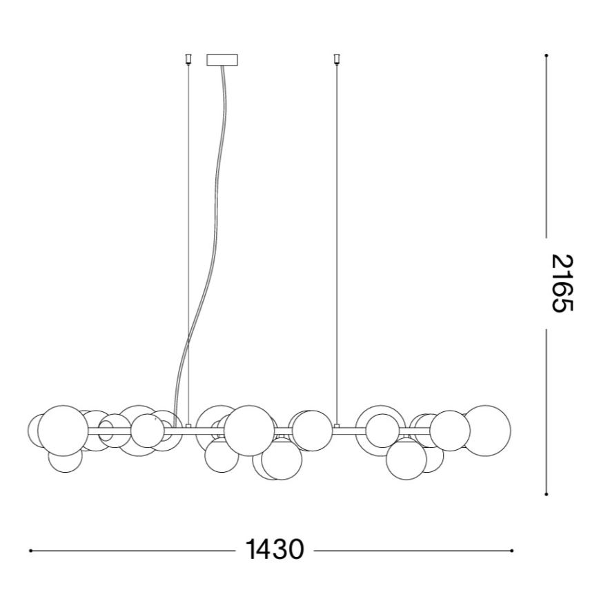 Ideal Lux - Lampadario LED su cavi PERLAGE 30xG9/3W/230V 143 cm oro/bianco