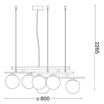 Ideal Lux - Lampadario LED su cavo ATLAS 6xG9/3W/230V nero
