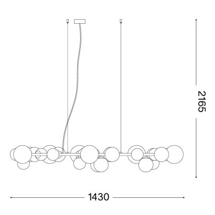 Ideal Lux - Lampadario LED su cavo PERLAGE 30xG9/3W/230V 143 cm oro/beige fumé