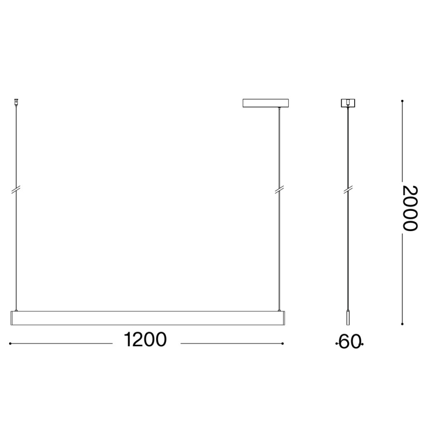 Ideal Lux - Lampadario sospeso a cavo DESK ACCENT LED/36W/230V CRI 90 120 cm nero