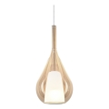 Ideal Lux - Lampadario sospeso a cavo KALIQUE 1xE27/42W/230V Ø 18 cm beige fumé