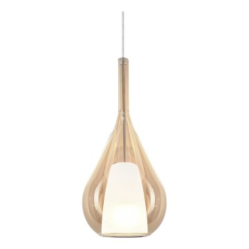 Ideal Lux - Lampadario sospeso a cavo KALIQUE 1xE27/42W/230V Ø 18 cm beige fumé