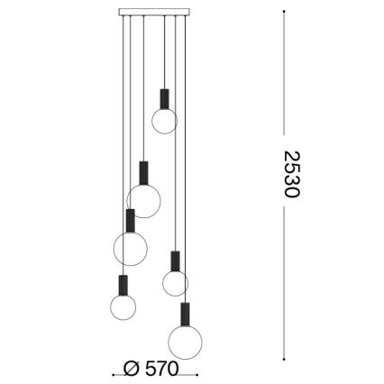 Ideal Lux - Lampadario sospeso a cavo LED ODEON LED/39W/230V CRI 90 Ø 57 cm beige/bianco