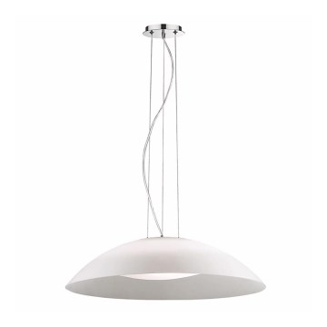 Ideal Lux - Lampadario sospeso con cavi 3xE27/60W/230V Ø 64 cm bianco